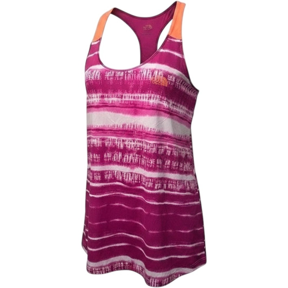 The North Face Womens Pink Tie Dye Stripe Racerback Active Tank Top XL‎